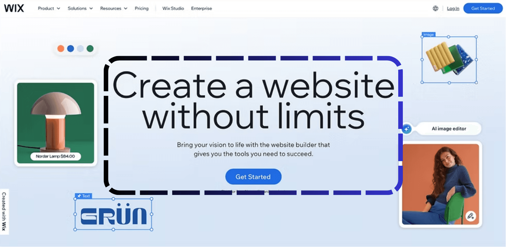 Wix-editorikäyttöliittymä